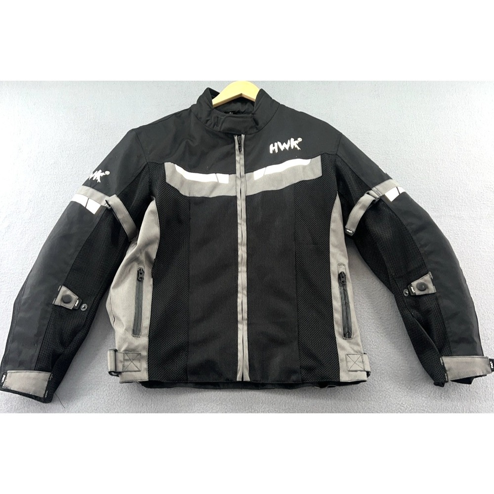 HWK Spyder Motorcycle Jacket Mens Small Mesh Motorcross Armor Padded Black